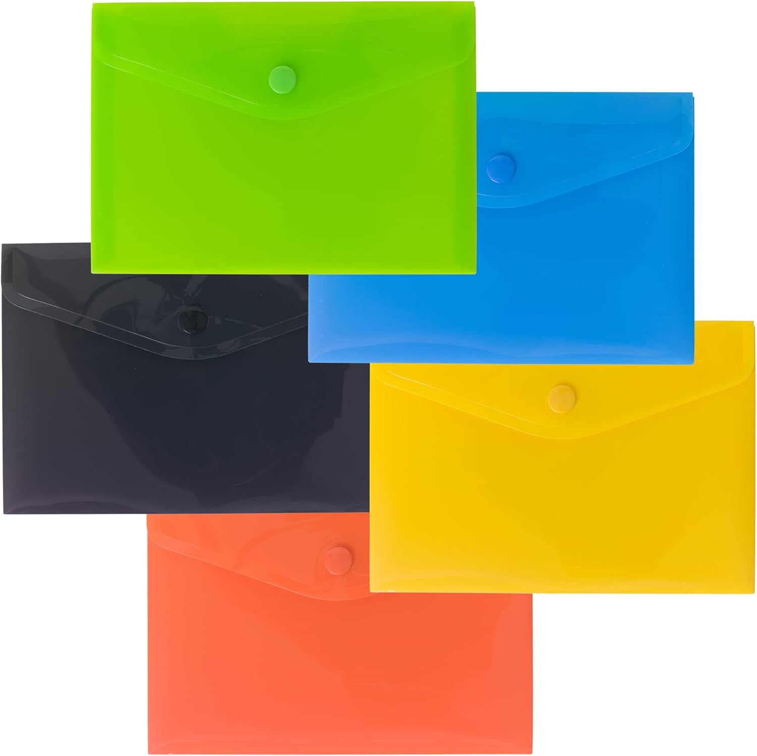 eco eco a7 50% recycled assorted colours press stud popper wallet, plastic folders (pack of 10), green, black, blue, yellow, orange, eco077x2 eco eco a7 50% recycled assorted colours press stud popper wallet, plastic folders (pack of 10), green, black, blue, yellow, orange, eco077x2
