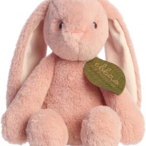 aurora, 23318, ebba baby eco brenna bunny, 12.5in, recycled soft toy, pink