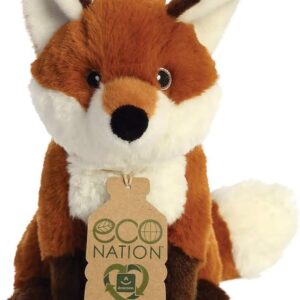 aurora, 35009, eco nation, fox, 9in, soft toy, brown & white