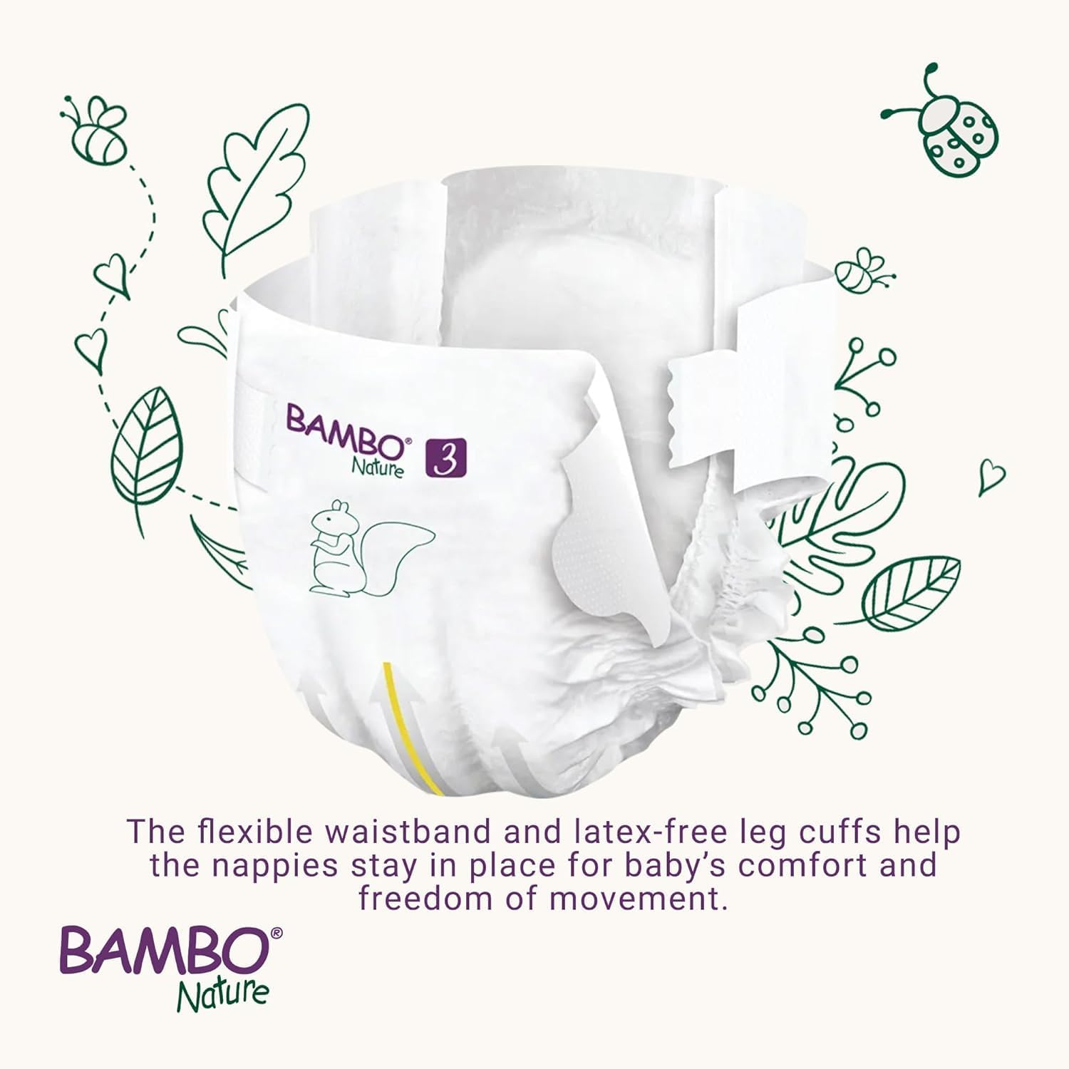 bambo nature premium eco nappies, size 3 (9 18lb/4 8kg), midi, 168pk, eco labelled, enhanced leakage protection, secure & comfortable baby nappy bambo nature premium eco nappies, size 3 (9 18lb/4 8kg), midi, 168pk, eco labelled, enhanced leakage protection, secure & comfortable baby nappy