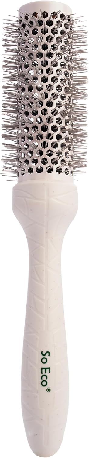so eco small 32 mm thermo ceramic round brush hair styling, volumising & curling brush for short to medium hair. sustainable bioplastic handle & pins made from recycled plastics so eco small 32 mm thermo ceramic round brush hair styling, volumising & curling brush for short to medium hair. sustainable bioplastic handle & pins made from recycled plastics
