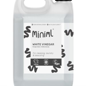 miniml eco white vinegar cleaning all natural multi surface & multi purpose cleaner, limescale remover, laundry softener & more 100% vegan & cruelty free (5l (pack of 1)