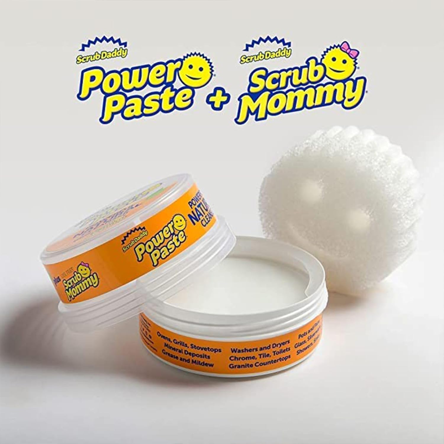 scrub daddy power paste multi purpose cleaner oven cleaner heavy duty cleaning products for cooker, air fryer & induction hob, sink cleaner for bath & shower screen, kit with scrub mommy sponge scrub daddy power paste multi purpose cleaner oven cleaner heavy duty cleaning products for cooker, air fryer & induction hob, sink cleaner for bath & shower screen, kit with scrub mommy sponge