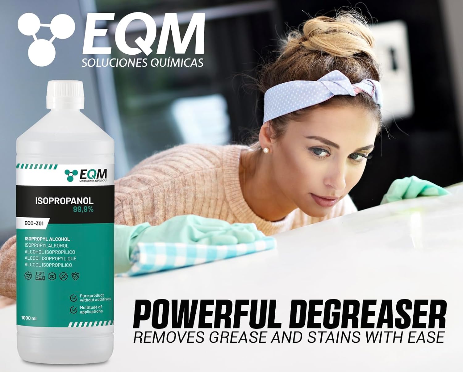 eqm eco 301 isopropyl alcohol 99,9% pure isopropanol 1l cleaning of electronic components, lenses and screens household cleaning 3d printing eqm eco 301 isopropyl alcohol 99,9% pure isopropanol 1l cleaning of electronic components, lenses and screens household cleaning 3d printing