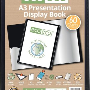 eco eco a3 50% recycled 60 pocket presentation display book